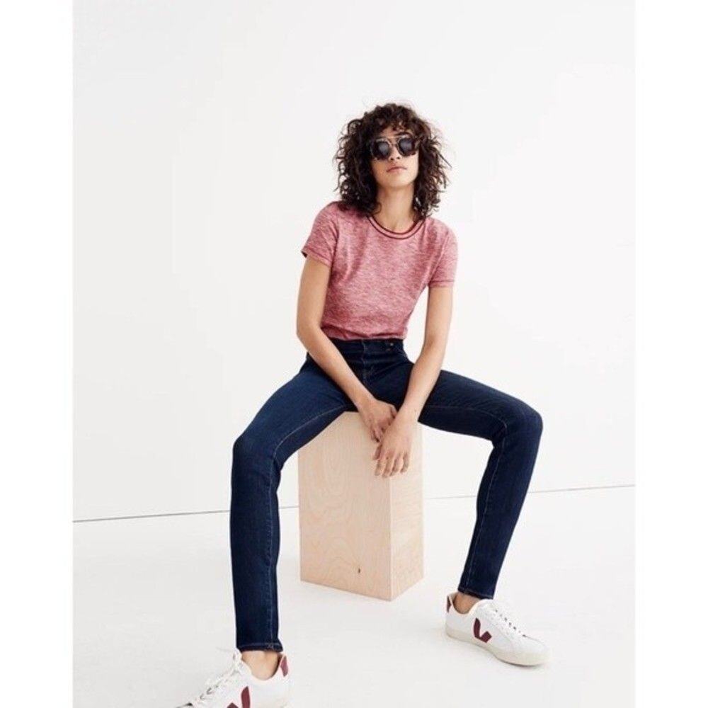 Madewell 9" High Rise Skinny Jeans in Larkspur Wash: TENCEL Denim Edition‎ Dark
